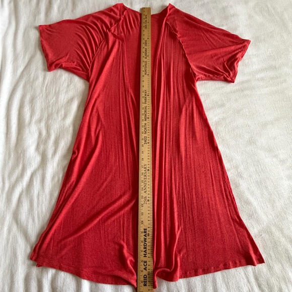 Kimono Coatigan Womens M Long Open Front Lightweight Duster Resort Office Casual - Picture 5 of 9